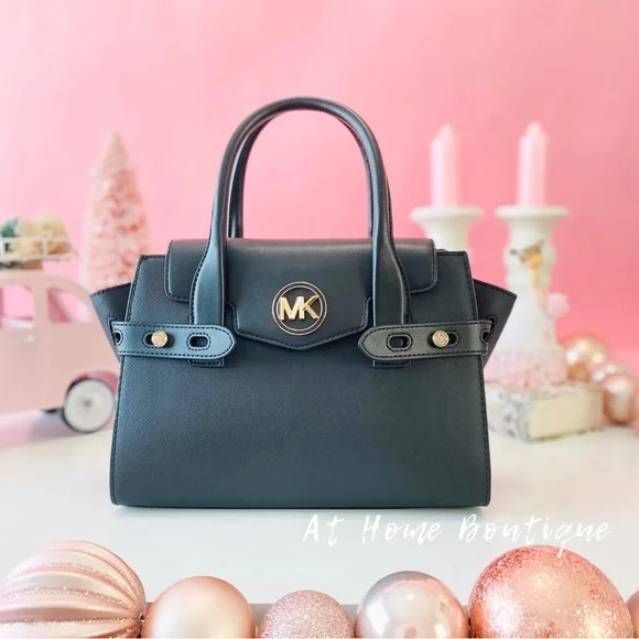 Final Sale!!! 👜 MICHAEL KORS 🌺 Carmen Medium Faux Leather Belted Satchel - Picture 1 of 13